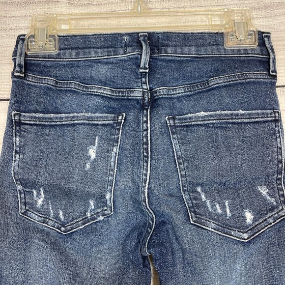AGOLDE Sophie Crop Mid Wash Distressed Jeans Sz 26 - Picture 8 of 16